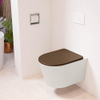 Mondiaz LAVIE hangtoilet – spoelrandloos – 36 x 53 cm – met softclose zitting – Linen (offwhite), zitting Rust (bruin) SW1208702