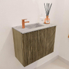 Mondiaz JOYA-DLUX 50cm toiletmeubel - kleur Dusk - Wastafel FAYE positie Links 1 kraangat kleur Glace. SW1426220