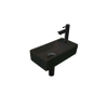 Ink Versus pack lave-mains – 36 x 18 x 9 cm – porcelaine noir mat – perçage à droite – robinet noir mat SW493369