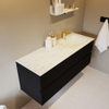 Mondiaz VICA-DLUX Ensemble de meuble de salle de bain - 130cm - meuble sous-vasque urban - 2 tiroirs - lavabo encastré cloud droite - 1 trou de robinet - version haute de 60cm - opalo SW1087807