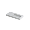 INK Pitch wastafel - 100x45x9cm - 1 wasbak rechts - 0 kraangaten - drain keramiek Calacatta mat SW693332
