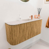 Mondiaz JOYA-DLUX 93.2cm toiletmeubel - ronding links en rechts kleur Oak - Wastafel FAYE positie Midden 1 kraangat kleur Meli. SW1423980
