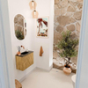 Mondiaz JOYA-DLUX Meuble de toilette 50cm - couleur Oak - Vasque FAYE position Milieu Sans trou de robinet couleur Lava SW1422034