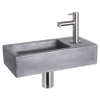 Differnz Ravo fonteinset – 38.5x18.5x9 cm – beton donker grijs – rechte mat chromen kraan SW705484