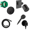 Hansgrohe Showerselect Ensemble de douche - élément encastré - flexible de douche - thermostat - douchette - pomme de douche - raccord mural pomme de douche - support douchette - noir mat SW1208477