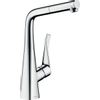 Hansgrohe Metris M71 1-greeps keukenmengkraan - 320 eco - uittrekbare uitloop - 1jet - hoogglans chroom SW528981