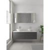Bruynzeel Combo badmeubelset 150x45cm 2 wasbakken 4 lades met spiegelkast met softclose ceramic grafiet SW383606 Bruynzeel Combo badmeubelset 150x45cm 2 wasbakken 4 lades met spiegelkast met softclose ceramic grafiet SW383606