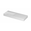 INK United lavabo - 120x45x11cm porcelaine gauche avec 1 trou de robinet inclus bouchon clic en porcelaine et système de trop-plein caché - blanc brillant SW956080