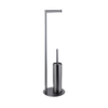 Fortifura Calvi porte-rouleau de toilette sur pied avec brosse de toilette - Gunmetal PVD brossé SW1189061