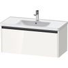 Duravit Ketho.2 Wastafelonderbouwkast - met 1 lade - 98.4x45.5x44cm - met greep antraciet - hoogglans wit SW771940