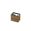 INK Wastafelonderkast - 60x40x52cm - 2 lades - greeploos - met houten keerlijst - MDF - Natur SW439211