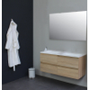 Adema Bella onderkast met acryl wastafel zonder kraangaten met spiegel 120X55X46cm Eiken SW398092 Adema Bella onderkast met acryl wastafel zonder kraangaten met spiegel 120X55X46cm Eiken SW398092