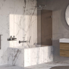 BRAUER Void Paroi de baignoire - 80x140 - verre bronze - incl. revêtement en verre - chrome SW1580865