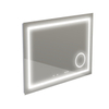 Thebalux miroir modèle I 100x75 aluminium bande lumineuse intégrée tout autour dans le miroir équipé de LED LED indirecte en partie inférieure Bluetooth commande tactile miroir chauffant miroir grossissant éclairé et prise de courant SW716327