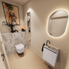 MONDIAZ TURE-DLUX Meuble toilette - 40cm - Cale - EDEN - vasque Glace - position droite - 1 trou de robinet SW1103158