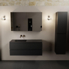 Mondiaz AIVY Ensemble de meuble - 120x45x50cm - 0 trous de robinet - 1 vasque Urban Solid surface - Gauche - 2 tiroirs - avec miroir - MDF Urban SW892447