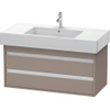 Duravit Ketho Wastafelonderkast 100x45.5x48cm Standaard greep met softclose spaanplaat Basalt Mat 0280214