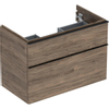 Geberit ICon onderkast wastafel - 2 lade - 89x47.6cm - softclose - noten hickory (hout) SW637784