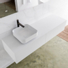 Mondiaz Lagom Meuble salle de bains 150x30.9x45cm Solid Surface Talc 2 tiroirs avec lavabo BINX vasque à poser Gauche 1 trou de robinet SW409115