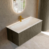 Mondiaz KURVE-DLUX Ensemble meuble de salle de bains - 100x46x40cm - 1 tiroir - lavabo solid surface - central - 1 trou de robinet - Shadow SW1414467