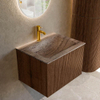MONDIAZ KURVE-DLUX Meuble de salle de bains 60cm couleur Walnut avec 1 tiroir et 0 porte. Lavabo CLOUD Central 1 trou de robinet Oza. SW1432703