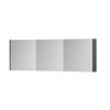 INK SPK1 Spiegelkast - 180x14x60cm - 3 deuren - dubbelzijdige Spiegel - schakelaar en stopcontact - MDF lak Mat beton groen SW493958