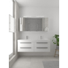 Bruynzeel Bando badmeubelset 150x45cm 2 kraangaten 2 wasbakken 4 lades met spiegelkast met softclose Composiet mat wit SW383540 Bruynzeel Bando badmeubelset 150x45cm 2 kraangaten 2 wasbakken 4 lades met spiegelkast met softclose Composiet mat wit SW383540