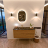 Mondiaz CIRO-DLUX Badkamermeubelset - 120x45x50cm - Solid surface wastafel Lava - 1 wasbak Links - 1 kraangat - 2 lades - Oak SW1531090