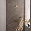 BRAUER Gold Edition ensemble de douche pluie encastré – douche de tête Ø 20 cm – bras mural courbé 40 cm – douchette ronde – avec inverseur SW925662