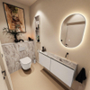 MONDIAZ TURE-DLUX 120cm meuble WC Linen. EDEN lavabo Glace position droite. Sans trou de robinet. SW1103376