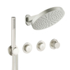 Crosswater MPRO Module inbouw regendoucheset – Ø30 cm hoofddouche – 20.2 cm gebogen wandarm – 3 hendels – RVS geborsteld SW1472472
