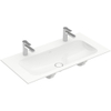 Villeroy & Boch Finion lavabo à poser sur meuble - avec 2 trous de robinet 100x50cm - ceramic+ sans trop-plein blanc SW106524