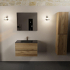 Mondiaz AIVY Ensemble de meuble - 80x45x50cm - 1 trou de robinet - 1 vasque Urban Solid surface - Centre - 2 tiroirs - avec miroir - Melamine Chai SW892125