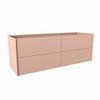 Mondiaz TENCE wastafelonderkast - 140x45x50cm - 4 lades - uitsparing links - push to open - softclose - Rosee SW1016345