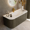 Mondiaz KURVE-DLUX Ensemble de meuble de salle de bains - 110x46x40cm - 1 tiroir - 2 portes - vasque solid surface - centre - 1 trou de robinet - Shadow SW1414428