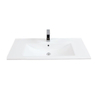 Sanicare q6 lavabo 100x45cm 1 trou pour robinet avec trop-plein rectangle céramique blanc SW536879