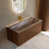 MONDIAZ KURVE-DLUX Meuble de salle de bains 100cm couleur Walnut avec 1 tiroir et 0 portes. Lavabo BIG MEDIUM Central 1 trou de robinet Oza. SW1432731