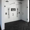 Saniclass Create profielloze nis cabine XL 256.9x200cm met stabilisatiestangen Zwart SW486642 Saniclass Create profielloze nis cabine XL 256.9x200cm met stabilisatiestangen Zwart SW486642