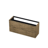 INK Wastafelonderkast - 140x45x65cm - 2 lades - push to open - met rechte opdekfronten - MFC - Naturel eiken SW352529