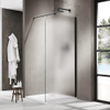 Fortifura Galeria Inloopdouche - 90x200cm - afgeronde glaswand - rechts - glas - wandarm - mat zwart SW1426447