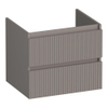 BRAUER Joy Wavy meuble sous-lavabo 60 2 tiroirs softclose - sans poignées - 1 découpe pour siphon - taupe mat SW1201451