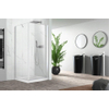 Nemo Pina zijwand - 90x200cm - 6mm helder - veiligheidsglas - Fix - vaste wand - profielen: alu wit mat gelakt SW636689