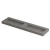 INK Pitch wastafel - 180x45x9cm - 2 wasbakken - 0 kraangaten - drain keramiek Armani grey mat SW693543