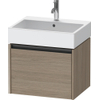 Duravit Ketho.2 Wastafelonderbouwkast - met 1 lade - 58.4x46x44cm - met greep antraciet - eiken terra mat SW773043
