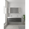 Bruynzeel Bando badmeubelset 150x45cm 2 kraangaten 2 wasbakken 4 lades met spiegelkast met softclose Composiet grafiet SW383512 Bruynzeel Bando badmeubelset 150x45cm 2 kraangaten 2 wasbakken 4 lades met spiegelkast met softclose Composiet grafiet SW383512
