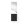 Saniclass Chaci Fonteinkastset - 40x55cm - 1 deur - mineraalmarmer fonteinwastafel - met rechthoekige spiegel - mat zwart SW1130178