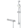 GROHE Grohtherm 1000 ensemble de douche thermostatique sans raccords ni rosaces avec barre coulissante 60cm et pomme de douche 2 jets chrome SW444304 GROHE Grohtherm 1000 ensemble de douche thermostatique sans raccords ni rosaces avec barre coulissante 60cm et pomme de douche 2 jets chrome SW444304