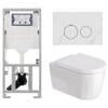 Duravit Me by starck Toiletset - inbouwreservoir met UP320 spoelmachine - softclose zitting - natuursteen marmer wit bedieningsplaat - ronde knoppen - marmer wit SW1574330