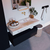 Mondiaz ALAN-DLUX Ensemble de meuble - 100cm - meuble Urban mat - 1 tiroir - Lavabo Cloud Frappe suspendu - vasque Droite - 0 trous de robinet SW804713
