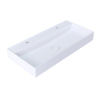 Arcqua Edge Lavabo à poser - 100x47x12cm - 2 trous de robinet - marbre de synthèse - blanc mat SW1581340